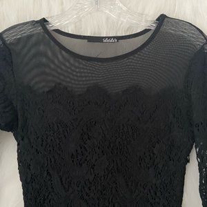 Lulus mesh/lace long sleeve dress